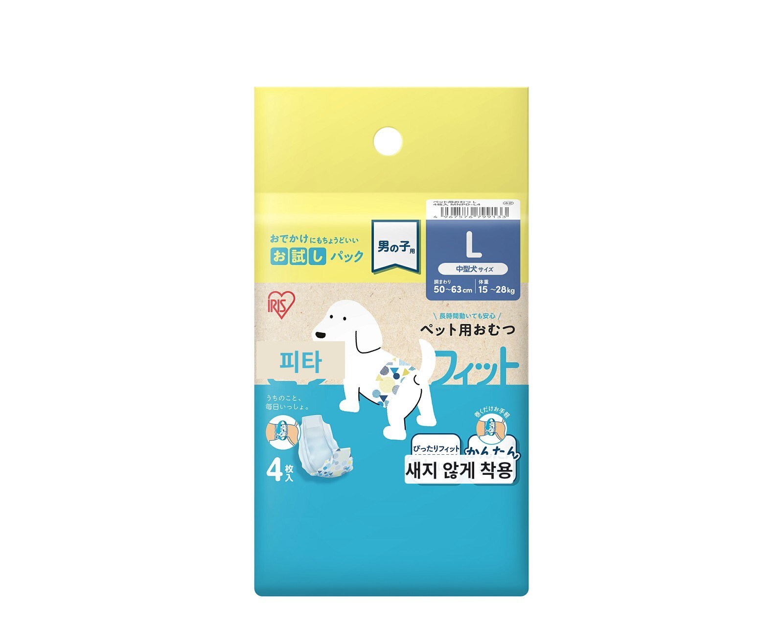 아이리스오야마 남아용 반려견 기저귀 L 4매입